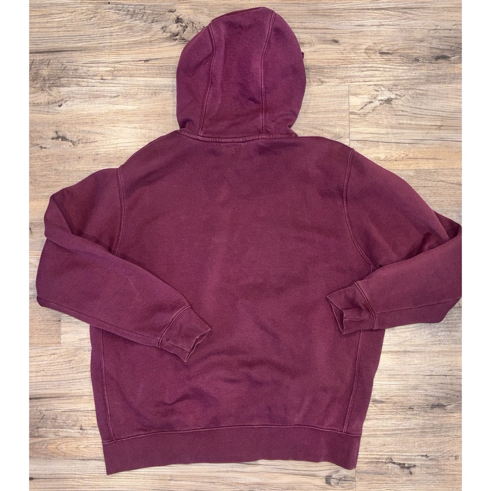 Nike Just Do It Burgundy Pullover Hoodie Men Large Fleece Sweatshirt Logo Sports - Picture 7 of 12